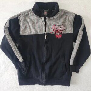 Vtg Y2K Avirex‎ Bomber Jacket Rare Men's XL Plaid Skull Bones Cotton Red Black